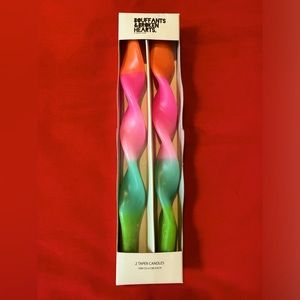 Bouffants & Broken Hearts by Kendra Dandy two tapered multicolor candles 10 inch